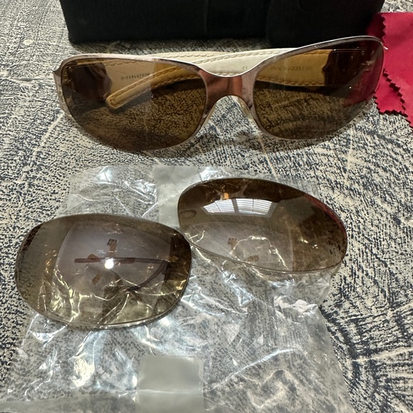 Kieselstein-Cord Sunglasses Gold Frame with White Crocodile